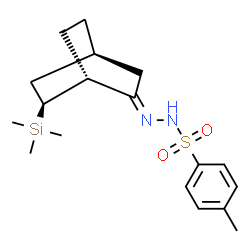 ChemSpider 2D Image | 4-Methyl-N'-[(1R,2E,4S,6S)-6-(trimethylsilyl)bicyclo[2.2.2]oct-2-ylidene]benzenesulfonohydrazide | C18H28N2O2SSi
