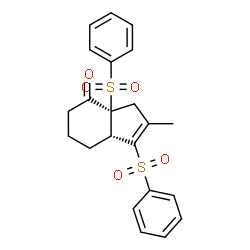 ChemSpider 2D Image | (3aS,7aS)-2-Methyl-1,3a-bis(phenylsulfonyl)-3,3a,5,6,7,7a-hexahydro-4H-inden-4-one | C22H22O5S2