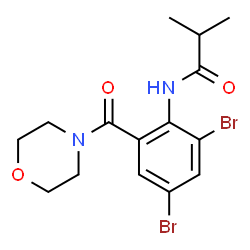 ChemSpider 2D Image | N-[2,4-Dibromo-6-(4-morpholinylcarbonyl)phenyl]-2-methylpropanamide | C15H18Br2N2O3
