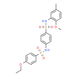 ChemSpider 2D Image | 4-Ethoxy-N-{4-[(2-methoxy-5-methylphenyl)sulfamoyl]phenyl}benzenesulfonamide | C22H24N2O6S2