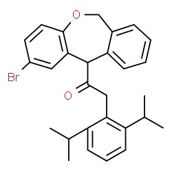 ChemSpider 2D Image | 1-(2-Bromo-6,11-dihydrodibenzo[b,e]oxepin-11-yl)-2-(2,6-diisopropylphenyl)ethanone | C28H29BrO2