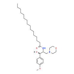 ChemSpider 2D Image | N-[(1R,2R)-1-Hydroxy-1-(4-methoxyphenyl)-3-(4-morpholinyl)-2-propanyl]hexadecanamide | C30H52N2O4
