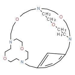 ChemSpider 2D Image | 12,18,24,29,34-Pentaoxa-1,9,15,21-tetraazatetracyclo[19.5.5.5~9,15~.1~3,7~]heptatriaconta-3(37),4,6-triene | C28H48N4O5