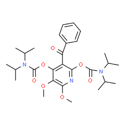 ChemSpider 2D Image | 3-Benzoyl-5,6-dimethoxy-2,4-pyridinediyl bis(diisopropylcarbamate) | C28H39N3O7