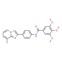 ChemSpider 2D Image | 3,4,5-Trimethoxy-N-[4-(8-methylimidazo[1,2-a]pyridin-2-yl)phenyl]benzamide | C24H23N3O4
