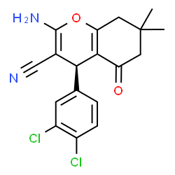 ChemSpider 2D Image | (4S)-2-Amino-4-(3,4-dichlorophenyl)-7,7-dimethyl-5-oxo-5,6,7,8-tetrahydro-4H-chromene-3-carbonitrile | C18H16Cl2N2O2