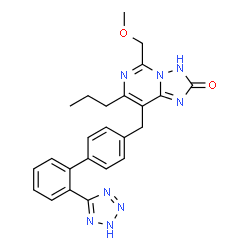 ChemSpider 2D Image | 5-(methoxymethyl)-7-propyl-8-{[2'-(2H-tetrazol-5-yl)biphenyl-4-yl]methyl}[1,2,4]triazolo[1,5-c]pyrimidin-2-ol | C24H24N8O2