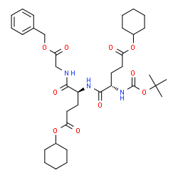 ChemSpider 2D Image | Benzyl (6S,9S)-6,9-bis[3-(cyclohexyloxy)-3-oxopropyl]-2,2-dimethyl-4,7,10-trioxo-3-oxa-5,8,11-triazatridecan-13-oate | C36H53N3O10