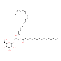 ChemSpider 2D Image | 1-(beta-D-Galactopyranosyloxy)-3-(palmitoyloxy)-2-propanyl (9Z,12Z,15Z)-9,12,15-octadecatrienoate | C43H76O10