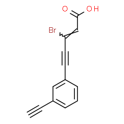 ChemSpider 2D Image | (2Z)-3-Bromo-5-(3-ethynylphenyl)-2-penten-4-ynoic acid | C13H7BrO2