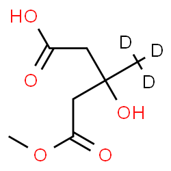 ChemSpider 2D Image | 3-Hydroxy-5-methoxy-3-(~2~H_3_)methyl-5-oxopentanoic acid | C7H9D3O5