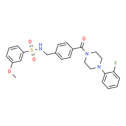 ChemSpider 2D Image | N-(4-{[4-(2-Fluorophenyl)-1-piperazinyl]carbonyl}benzyl)-3-methoxybenzenesulfonamide | C25H26FN3O4S