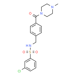 ChemSpider 2D Image | 3-Chloro-N-{4-[(4-methyl-1-piperazinyl)carbonyl]benzyl}benzenesulfonamide | C19H22ClN3O3S