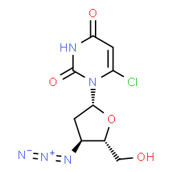 ChemSpider 2D Image | 3'-Azido-6-chloro-2',3'-dideoxyuridine | C9H10ClN5O4