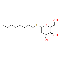 ChemSpider 2D Image | Octyl 2-deoxy-1-thio-beta-D-arabino-hexopyranoside | C14H28O4S