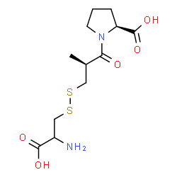 ChemSpider 2D Image | 1-{(2S)-3-[(2-Amino-2-carboxyethyl)disulfanyl]-2-methylpropanoyl}-L-proline | C12H20N2O5S2