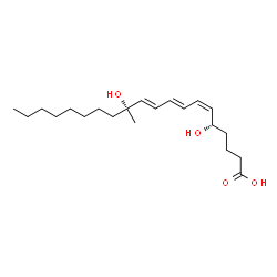 ChemSpider 2D Image | (5S,6Z,8E,10E,12R)-5,12-Dihydroxy-12-methyl-6,8,10-icosatrienoic acid | C21H36O4