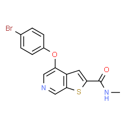 ChemSpider 2D Image | 4-(4-Bromophenoxy)-N-methylthieno[2,3-c]pyridine-2-carboxamide | C15H11BrN2O2S