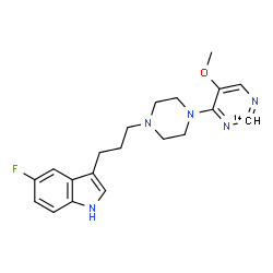 ChemSpider 2D Image | 5-Fluoro-3-(3-{4-[5-methoxy(2-~14~C)-4-pyrimidinyl]-1-piperazinyl}propyl)-1H-indole | C1914CH24FN5O