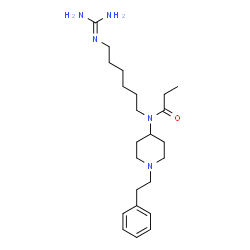 ChemSpider 2D Image | N-{6-[(Diaminomethylene)amino]hexyl}-N-[1-(2-phenylethyl)-4-piperidinyl]propanamide | C23H39N5O