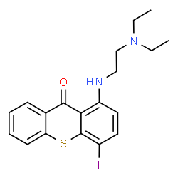 ChemSpider 2D Image | 1-{[2-(Diethylamino)ethyl]amino}-4-iodo-9H-thioxanthen-9-one | C19H21IN2OS