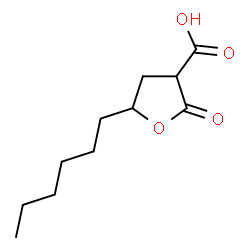 ChemSpider 2D Image | 5-Hexyl-2-oxotetrahydro-3-furancarboxylic acid | C11H18O4