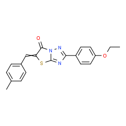 ChemSpider 2D Image | 2-(4-Ethoxyphenyl)-5-(4-methylbenzylidene)[1,3]thiazolo[3,2-b][1,2,4]triazol-6(5H)-one | C20H17N3O2S