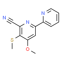 ChemSpider 2D Image | 4-Methoxy-5-(methylsulfanyl)-2,2'-bipyridine-6-carbonitrile | C13H11N3OS