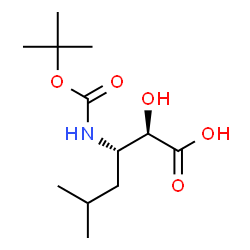 ChemSpider 2D Image | (2R,3S)-2-Hydroxy-5-methyl-3-({[(2-methyl-2-propanyl)oxy]carbonyl}amino)hexanoic acid | C12H23NO5