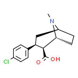 ChemSpider 2D Image | (1R,2S,3S,5S)-3-(4-Chlorophenyl)-8-methyl-8-azabicyclo[3.2.1]octane-2-carboxylic acid | C15H18ClNO2
