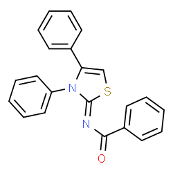 ChemSpider 2D Image | N-[(2Z)-3,4-Diphenyl-1,3-thiazol-2(3H)-ylidene]benzamide | C22H16N2OS
