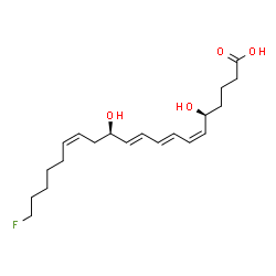 ChemSpider 2D Image | (5S,6Z,8E,10E,12R,14Z)-20-Fluoro-5,12-dihydroxy-6,8,10,14-icosatetraenoic acid | C20H31FO4