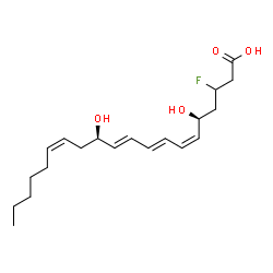 ChemSpider 2D Image | (5S,6Z,8E,10E,12R,14Z)-3-Fluoro-5,12-dihydroxy-6,8,10,14-icosatetraenoic acid | C20H31FO4