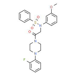 ChemSpider 2D Image | N-{2-[4-(2-Fluorophenyl)-1-piperazinyl]-2-oxoethyl}-N-(3-methoxyphenyl)benzenesulfonamide | C25H26FN3O4S