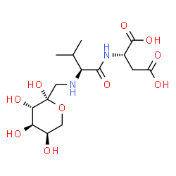 ChemSpider 2D Image | (2S)-2-{[(2S)-3-Methyl-2-({[(2R,3S,4R,5R)-2,3,4,5-tetrahydroxytetrahydro-2H-pyran-2-yl]methyl}amino)butanoyl]amino}succinic acid | C15H26N2O10
