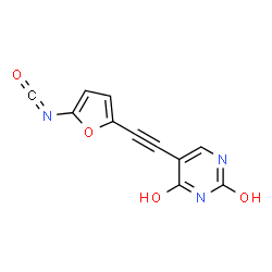 ChemSpider 2D Image | 5-[(5-Isocyanato-2-furyl)ethynyl]-2,4-pyrimidinediol | C11H5N3O4