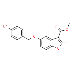 ChemSpider 2D Image | Methyl 5-[(4-bromobenzyl)oxy]-2-methyl-1-benzofuran-3-carboxylate | C18H15BrO4