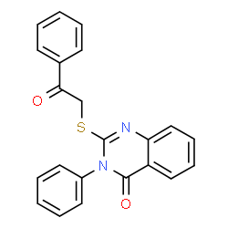 ChemSpider 2D Image | 2-[(2-Oxo-2-phenylethyl)sulfanyl]-3-phenyl-4(3H)-quinazolinone | C22H16N2O2S