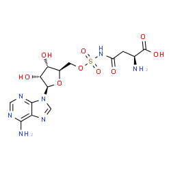 ChemSpider 2D Image | 5'-O-(L-beta-Aspartylsulfamoyl)adenosine | C14H19N7O9S