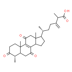 ChemSpider 2D Image | (4alpha,10xi,13xi,14xi,17xi)-4-Methyl-3,7,11-trioxoergosta-8,24(28)-dien-26-oic acid | C29H40O5