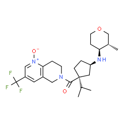 ChemSpider 2D Image | [(1S,3R)-1-Isopropyl-3-{[(3R,4S)-3-methyltetrahydro-2H-pyran-4-yl]amino}cyclopentyl][1-oxido-3-(trifluoromethyl)-7,8-dihydro-1,6-naphthyridin-6(5H)-yl]methanone | C24H34F3N3O3