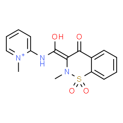 ChemSpider 2D Image | 2-{[(E)-Hydroxy(2-methyl-1,1-dioxido-4-oxo-2H-1,2-benzothiazin-3(4H)-ylidene)methyl]amino}-1-methylpyridinium | C16H16N3O4S