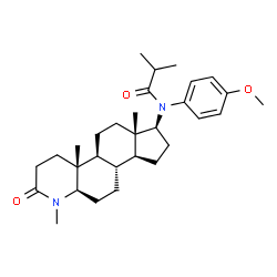 ChemSpider 2D Image | N-(4-Methoxyphenyl)-2-methyl-N-[(4aR,4bS,6aS,7S,9aS,9bR,11aR)-1,4a,6a-trimethyl-2-oxohexadecahydro-1H-indeno[5,4-f]quinolin-7-yl]propanamide | C30H44N2O3