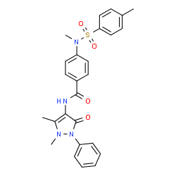 ChemSpider 2D Image | N-(1,5-Dimethyl-3-oxo-2-phenyl-2,3-dihydro-1H-pyrazol-4-yl)-4-{methyl[(4-methylphenyl)sulfonyl]amino}benzamide | C26H26N4O4S