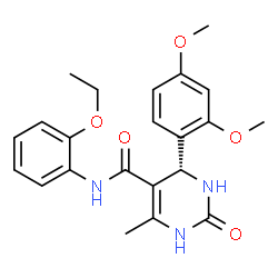 ChemSpider 2D Image | (4S)-4-(2,4-Dimethoxyphenyl)-N-(2-ethoxyphenyl)-6-methyl-2-oxo-1,2,3,4-tetrahydro-5-pyrimidinecarboxamide | C22H25N3O5