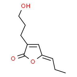 ChemSpider 2D Image | (5Z)-3-(3-Hydroxypropyl)-5-propylidene-2(5H)-furanone | C10H14O3