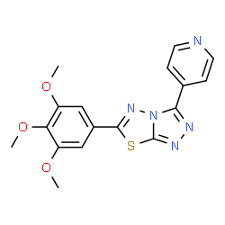 ChemSpider 2D Image | 3-(4-Pyridinyl)-6-(3,4,5-trimethoxyphenyl)[1,2,4]triazolo[3,4-b][1,3,4]thiadiazole | C17H15N5O3S