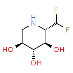 ChemSpider 2D Image | (2S,3R,4R,5S)-2-(Difluoromethyl)-3,4,5-piperidinetriol | C6H11F2NO3