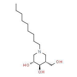 ChemSpider 2D Image | (3R,4R,5R)-5-(Hydroxymethyl)-1-nonyl-3,4-piperidinediol | C15H31NO3