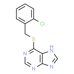 ChemSpider 2D Image | 2-chlorobenzyl 7h-purin-6-yl sulfide | C12H9ClN4S